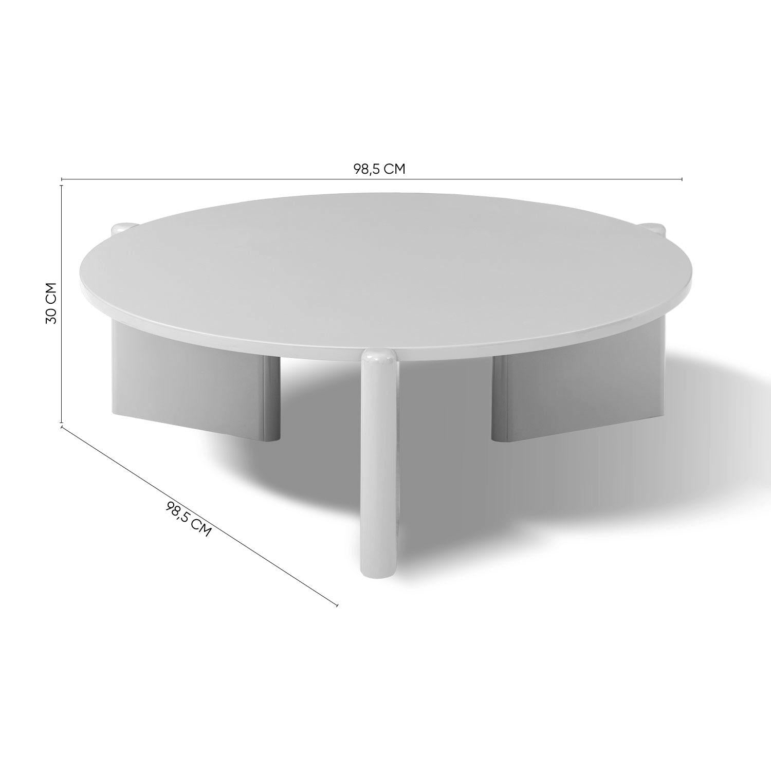 Mesa De Centro Oklam Redonda 90  Redonda Rosa