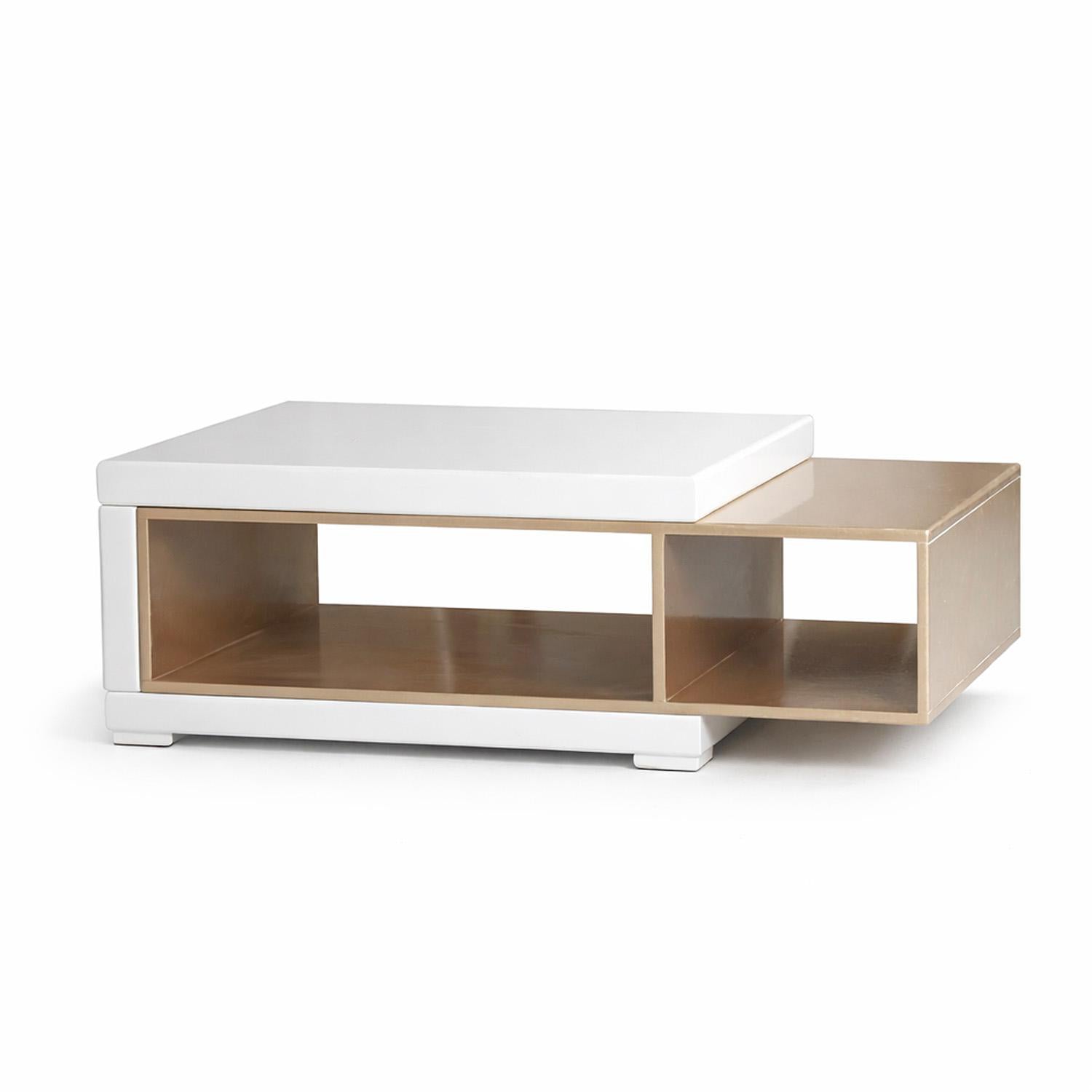Mesa De Centro Luxury Blanco Perla, Champaña, Marmol