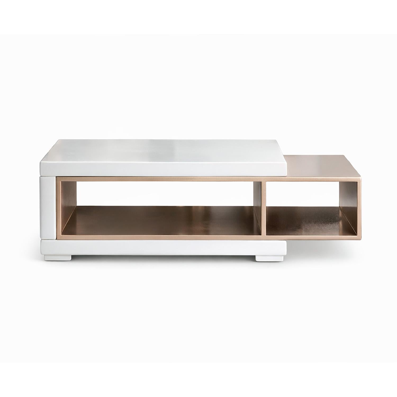 Mesa De Centro Luxury Blanco Perla, Champaña, Marmol