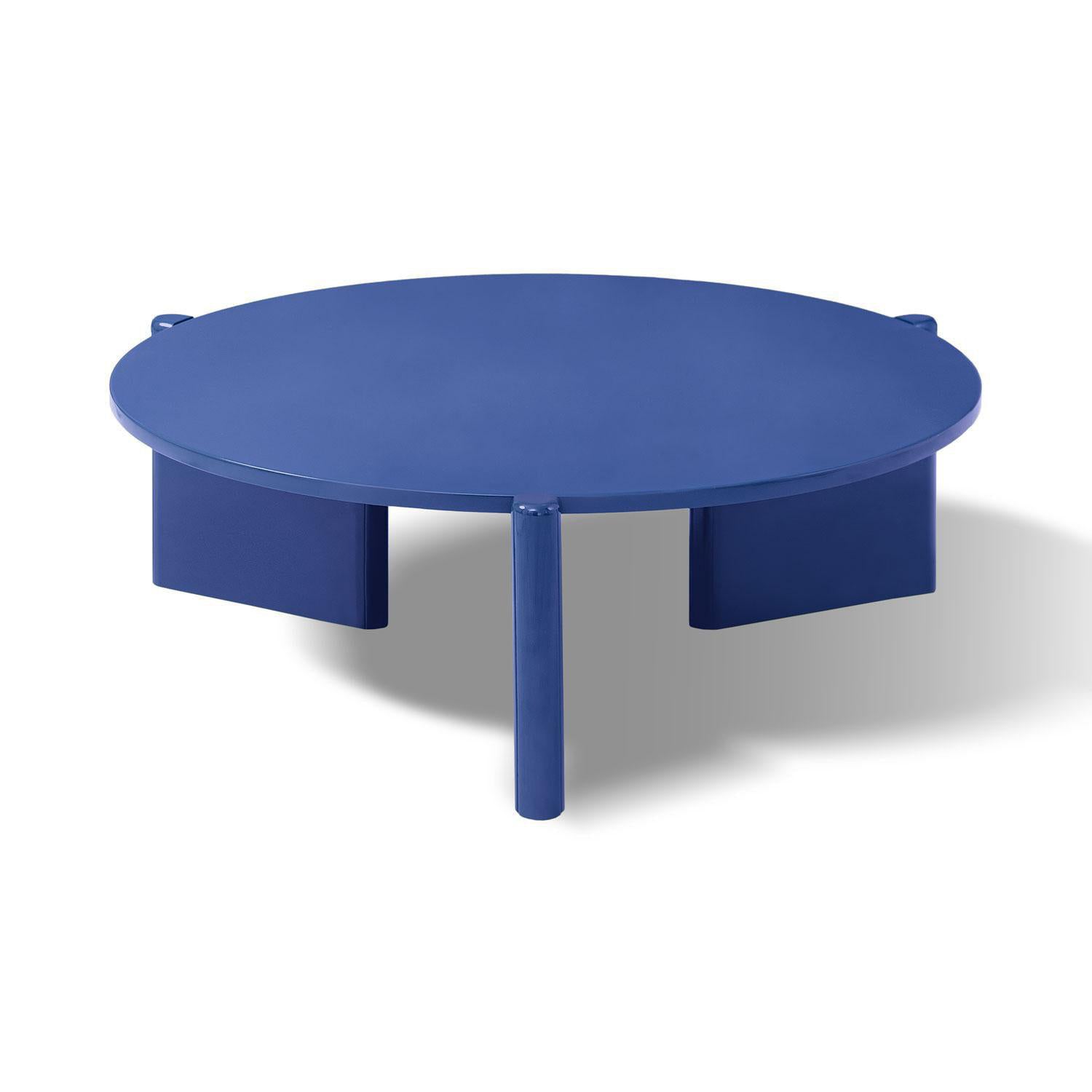 Mesa De Centro Oklam Redonda 90  Redonda Azul.