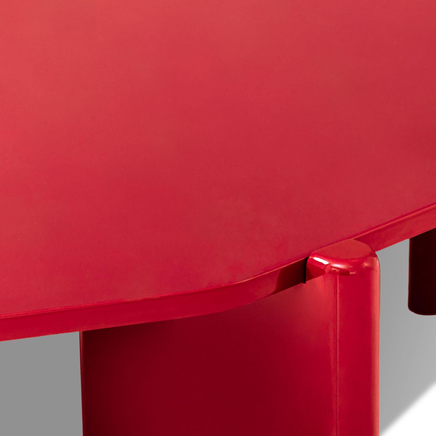 Mesa De Centro Oklam Asimetrica Roja.