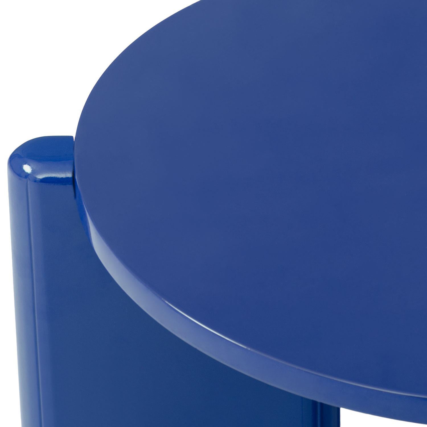 Mesa De Centro Oklam Redonda 45  Redonda Azul.