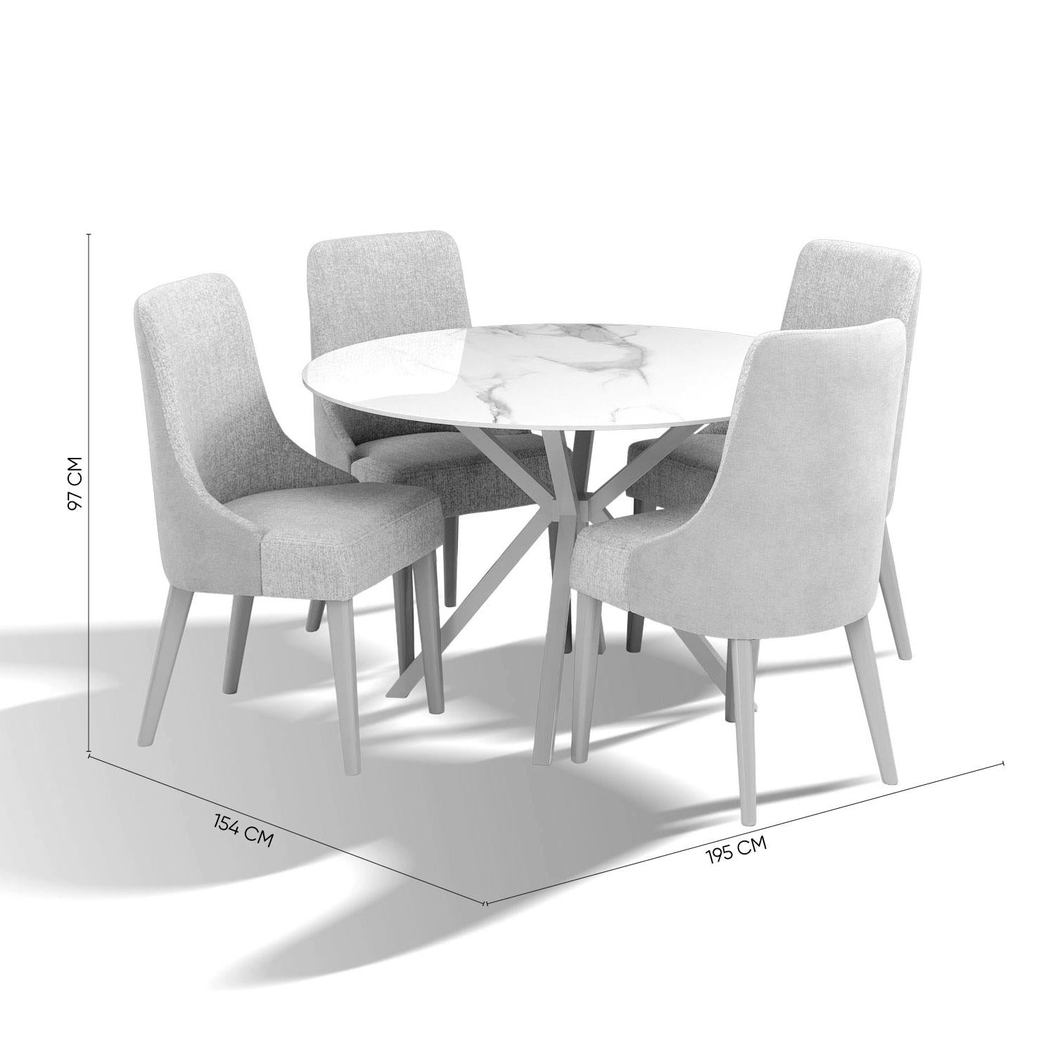 Comedor 4 Puestos Sevilla Boucle Diversa Arena, Latte BPV
