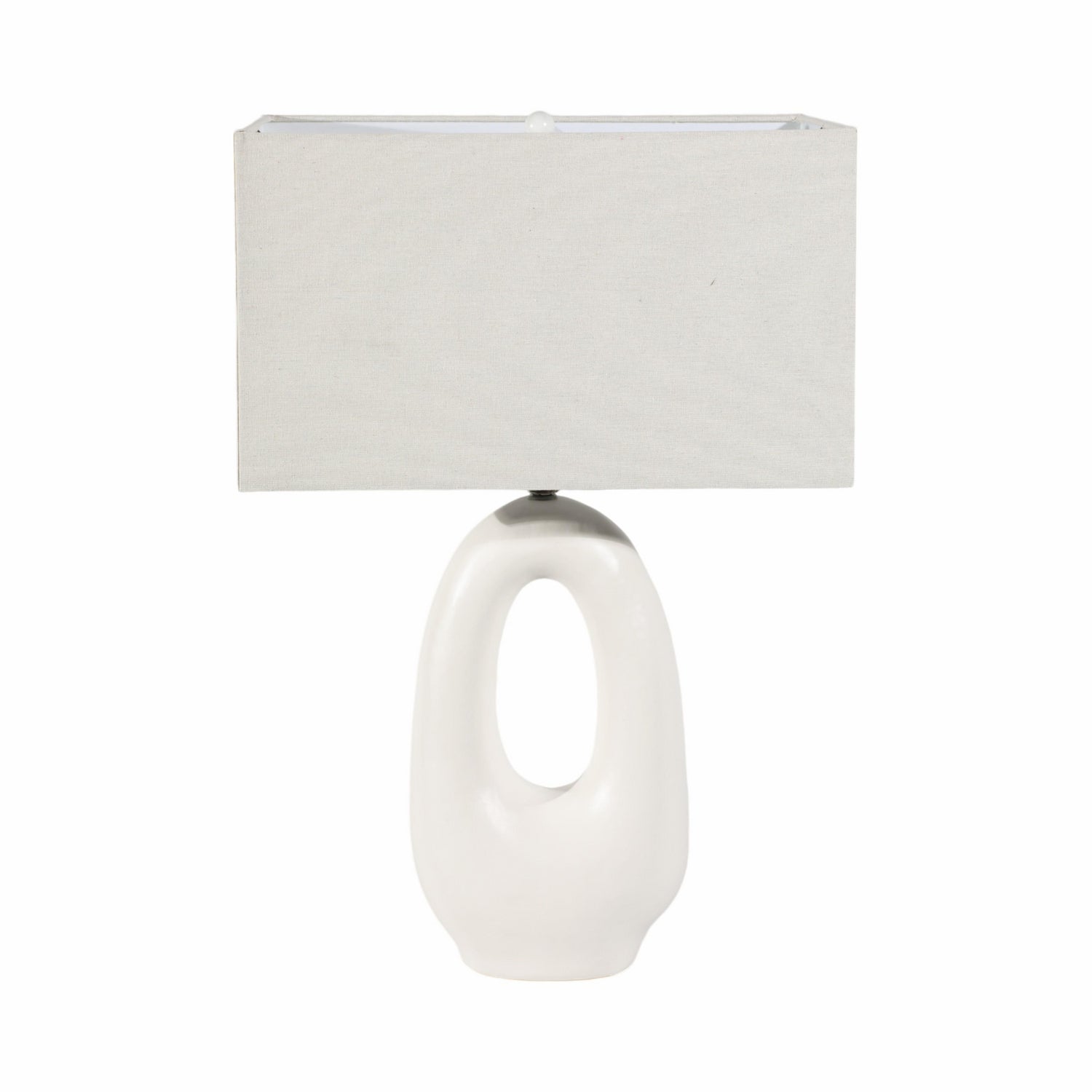 Lampara De Mesa 68X45X45 Oval Blanca