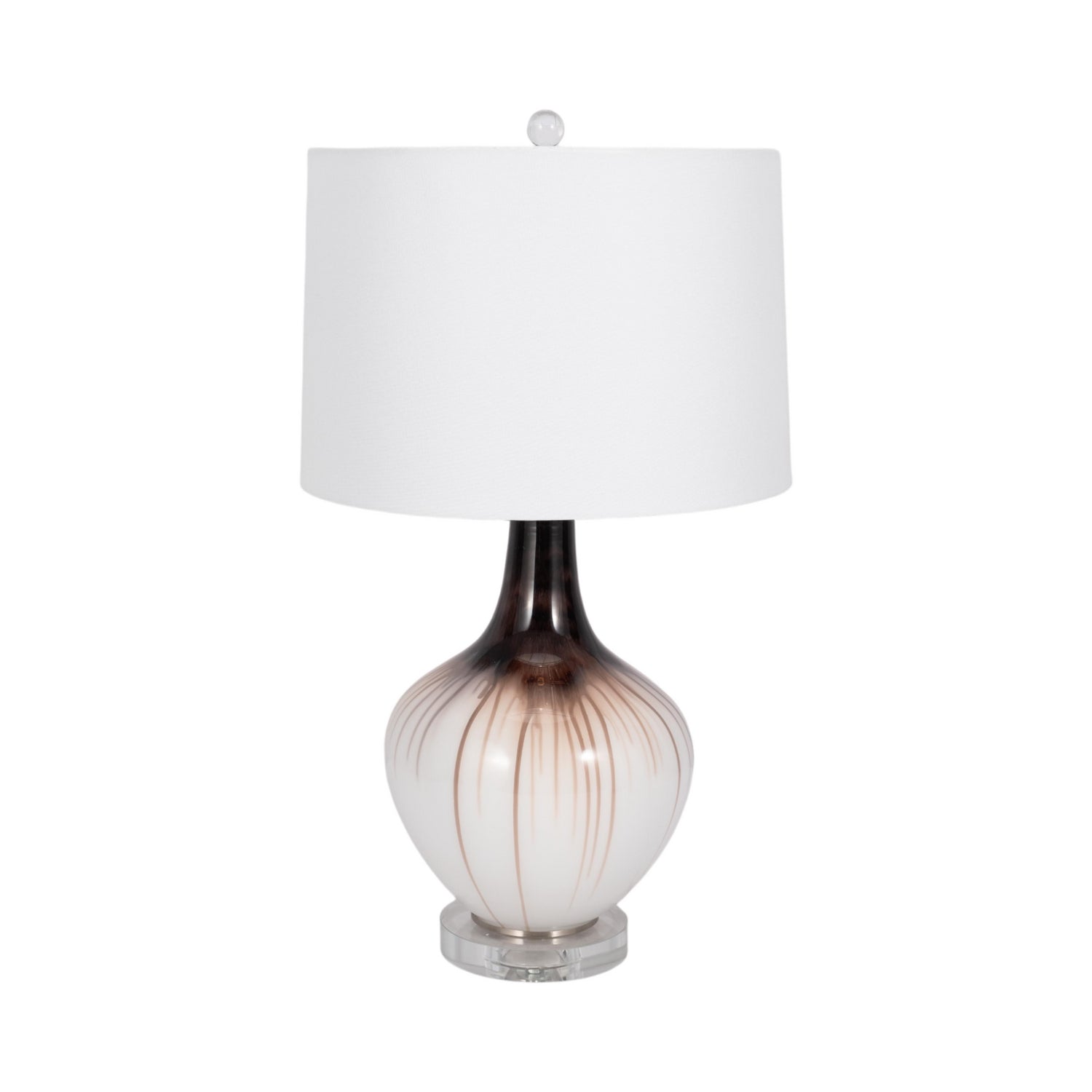 Lampara De Mesa 66X38X38 Ambar Blanco
