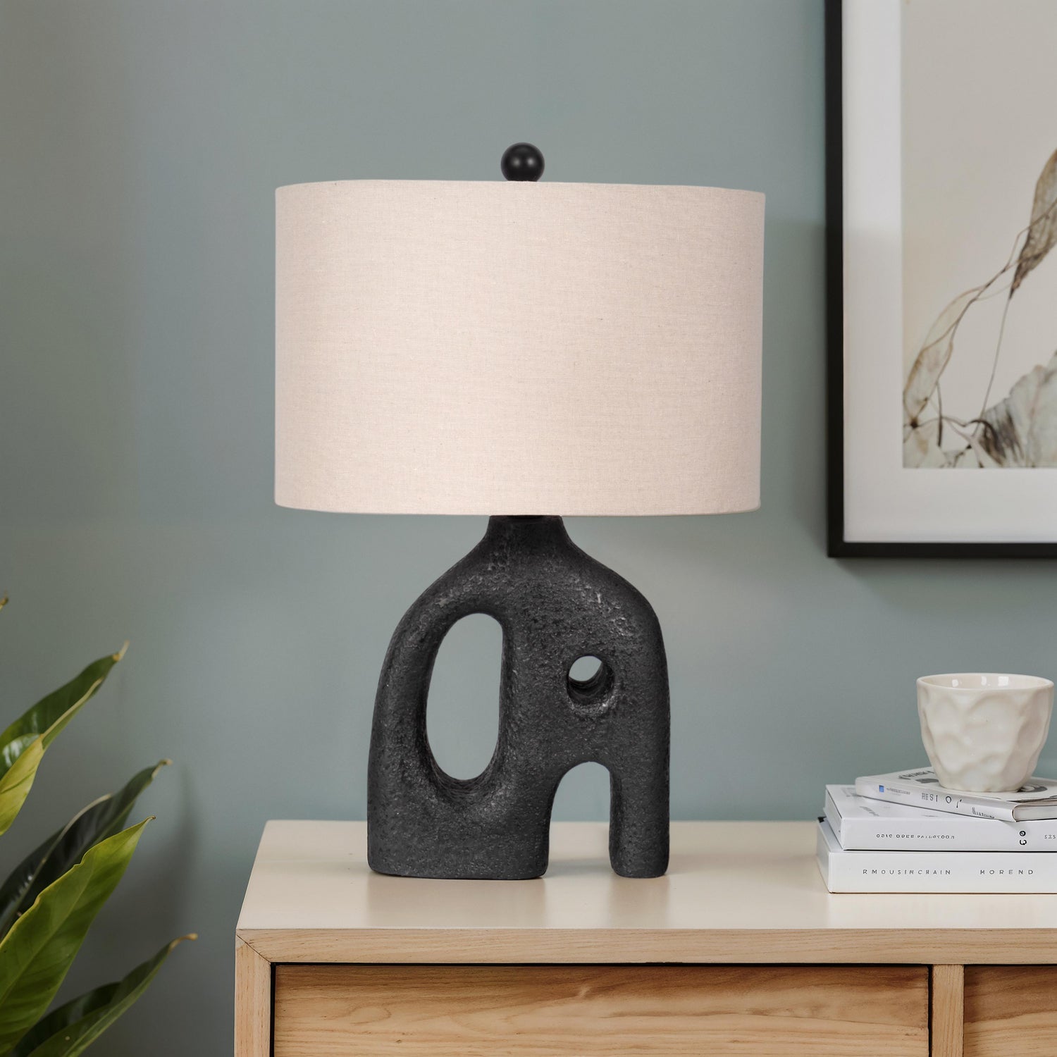 Lampara De Mesa 53X20X35 Zen Negro