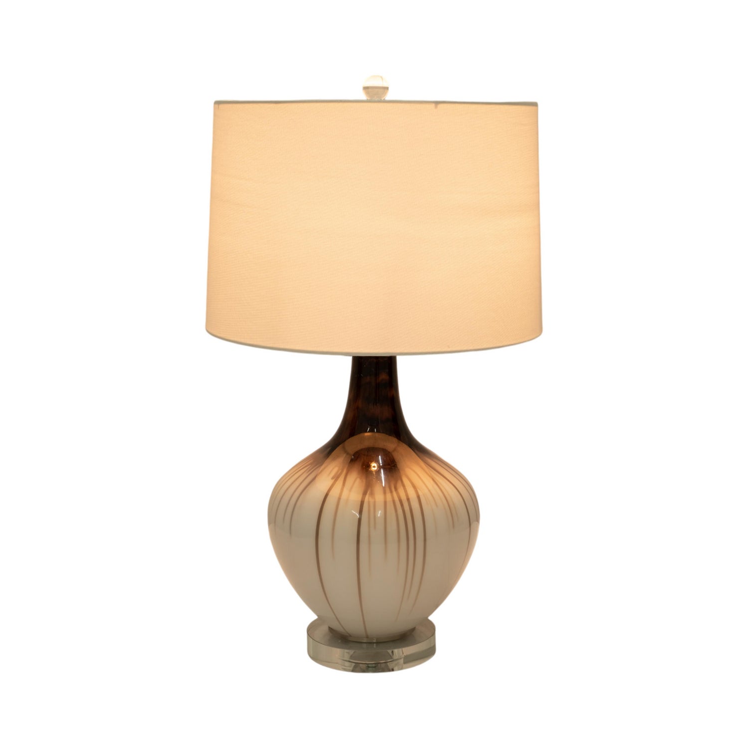 Lampara De Mesa 66X38X38 Ambar Blanco