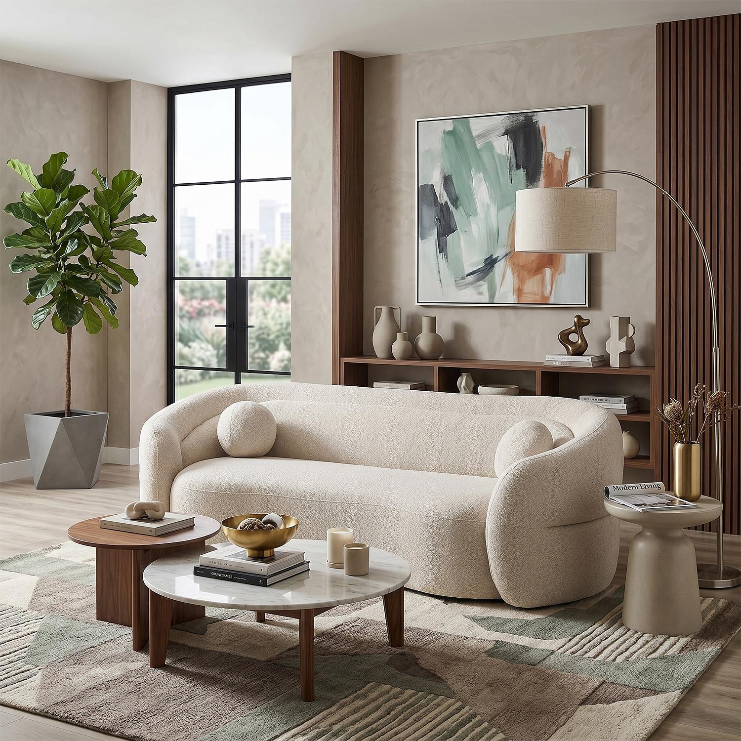 Sofa 3 Puestos Weiss Chenille Beige