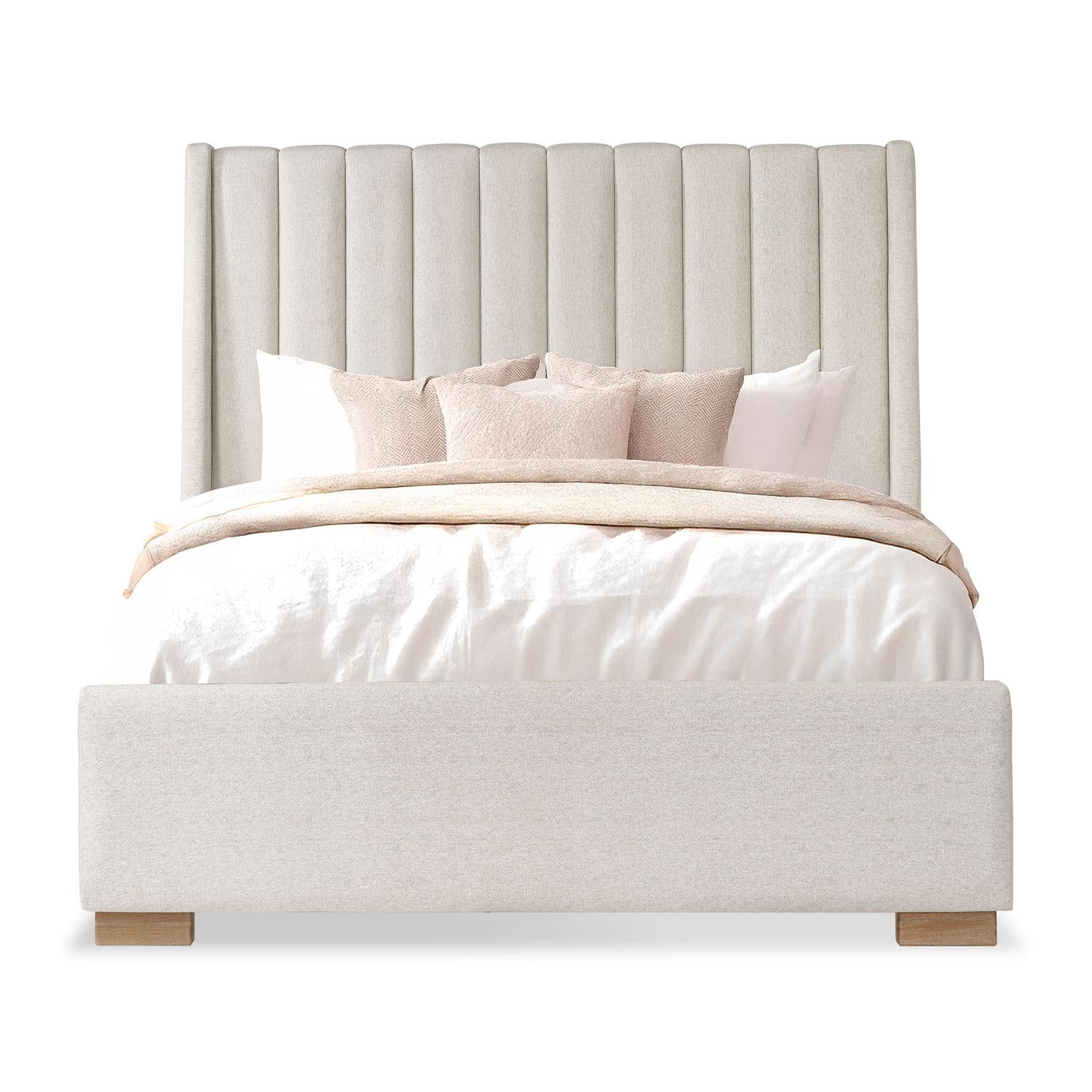 Cama Queen Harrison Eurolino Vitore Marfil, Natural