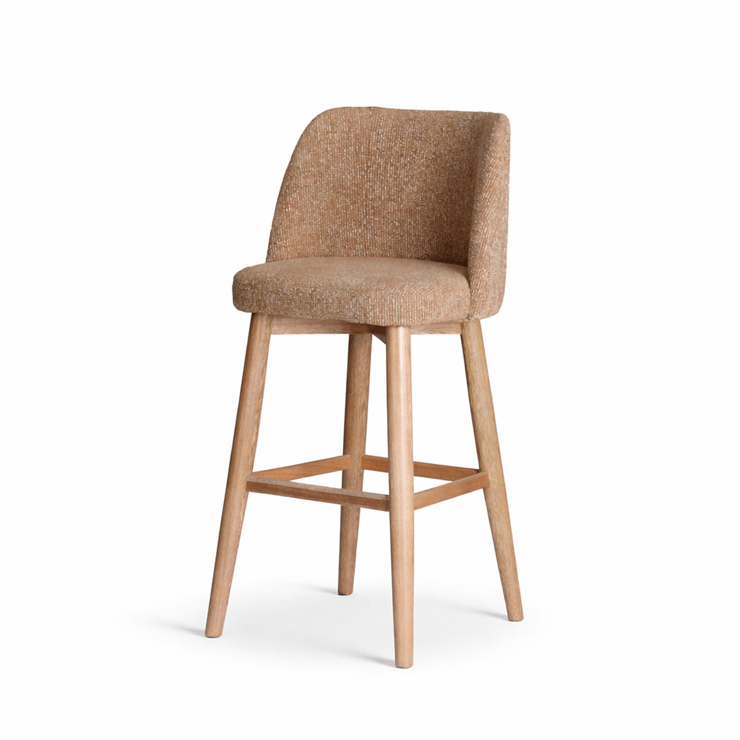 Silla Bar Atlanta Boucle Mostaza, Natural