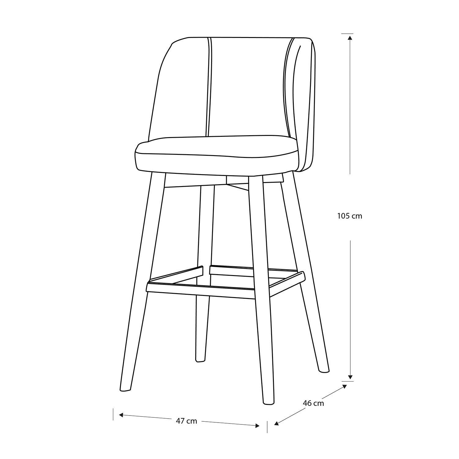 Silla Bar Atlanta Boucle Azul, Negro