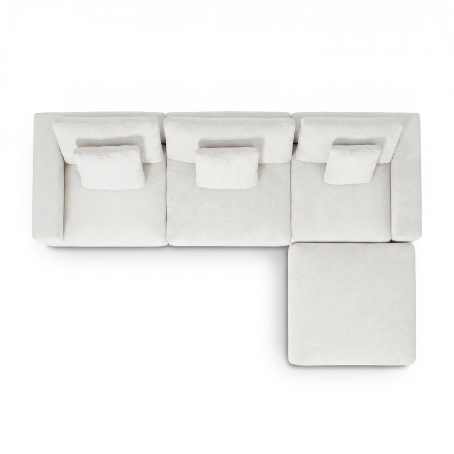 Juego De Sala Creta Chenille Touch Almendra 3 Mts