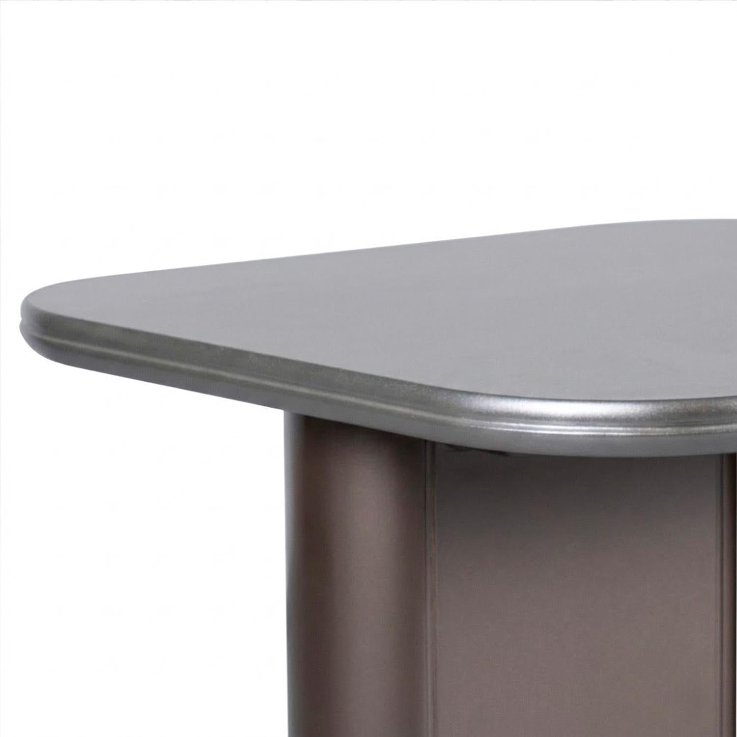 Mesa Esquinera Fendi 50x45 Gris, Taupe Perla
