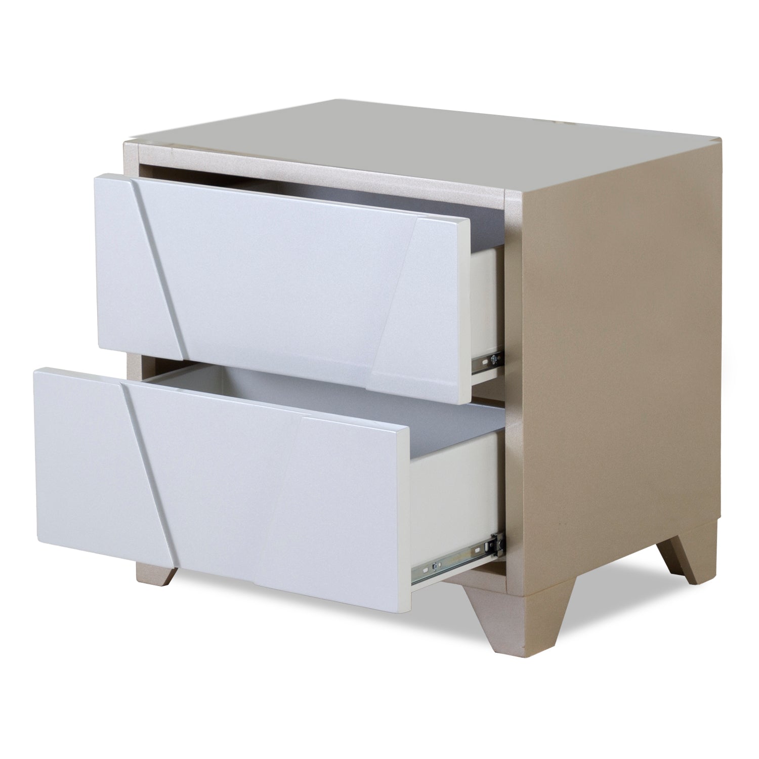 Mesa de Noche Munich Blanco Perla, Champaña