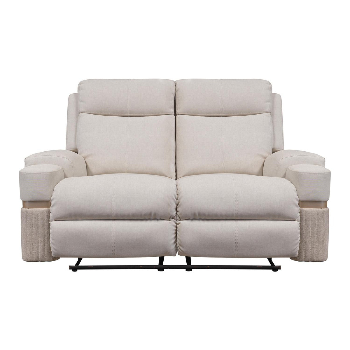 Sofá Reclinable 2 Puestos Dior Eurolino Blanco Puro, Champaña