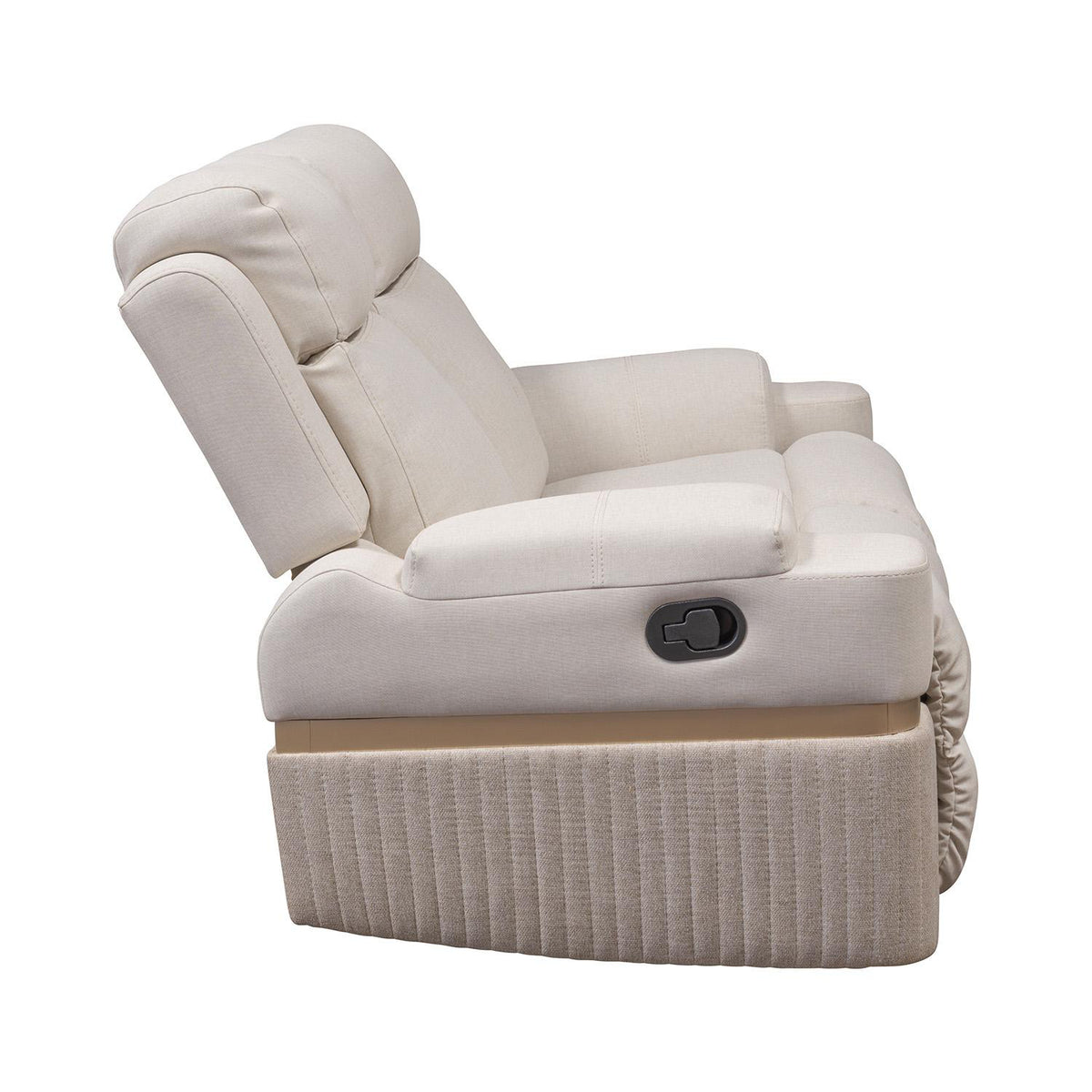 Sofá Reclinable 2 Puestos Dior Eurolino Blanco Puro, Champaña