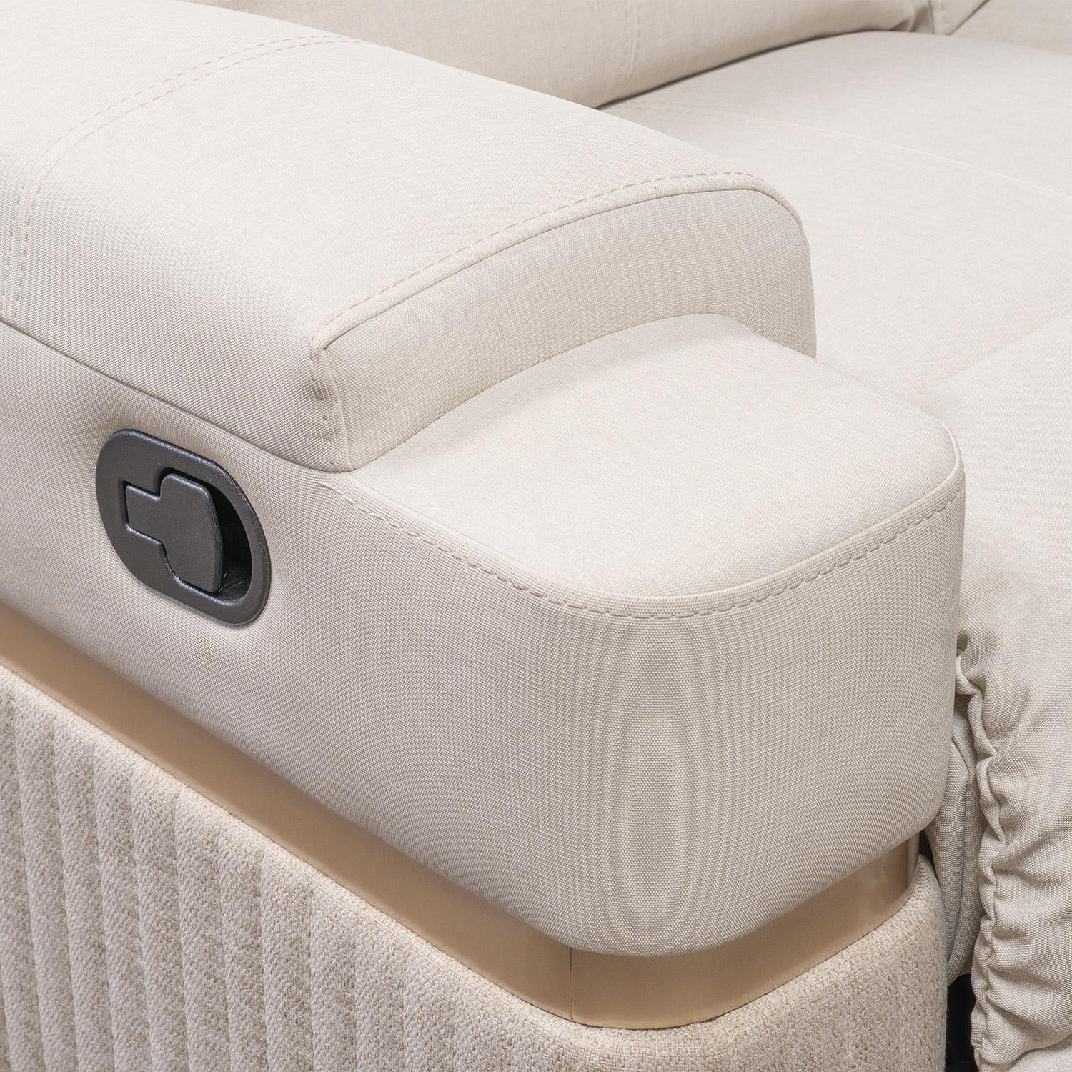 Sofá Reclinable 2 Puestos Dior Eurolino Blanco Puro, Champaña