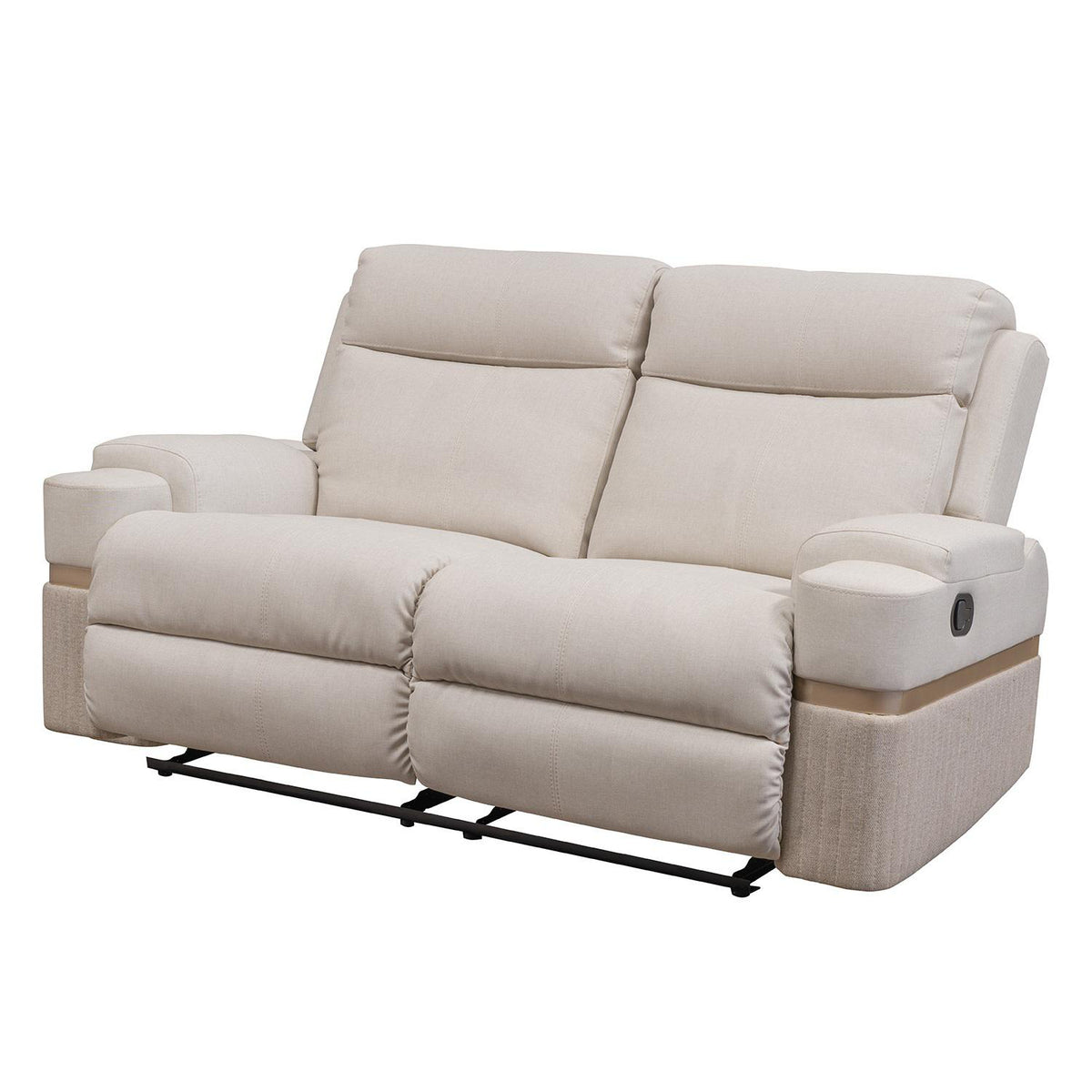 Sofá Reclinable 3 Puestos Dior Eurolino Blanco Puro, Champaña