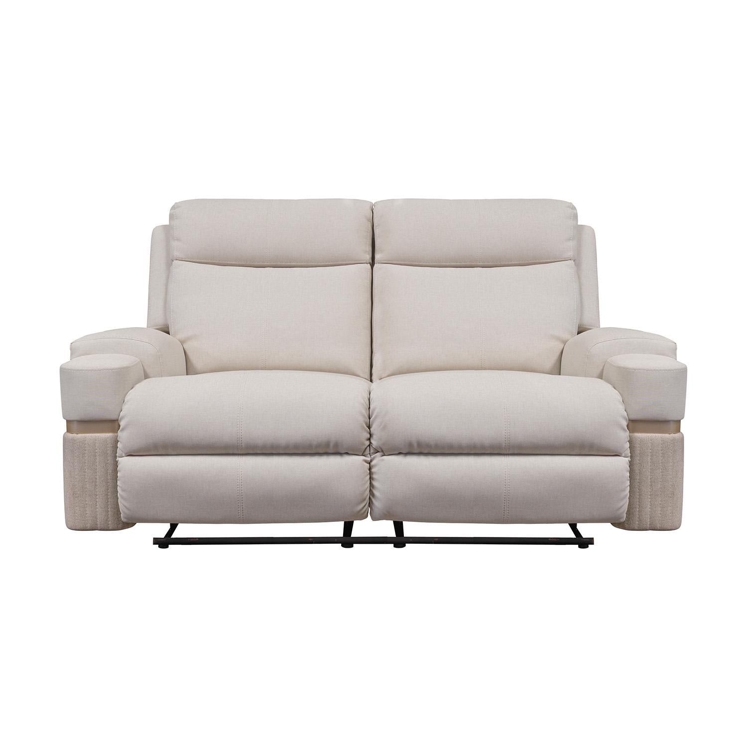 Sofá Reclinable 3 Puestos Dior Eurolino Blanco Puro, Champaña