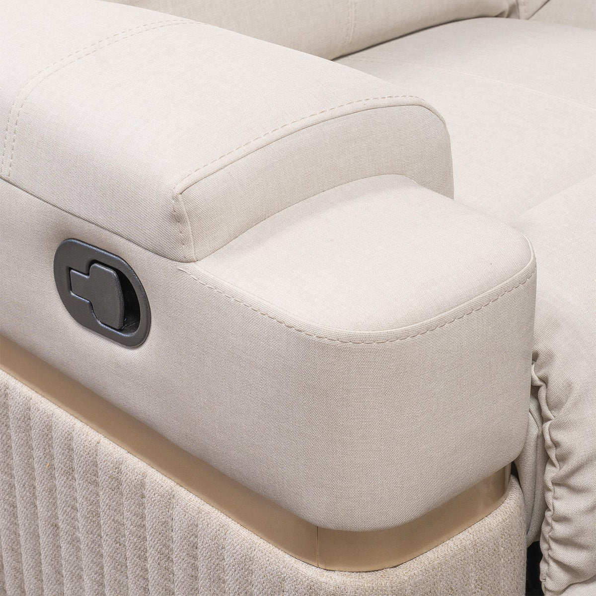 Sofá Reclinable 3 Puestos Dior Eurolino Blanco Puro, Champaña