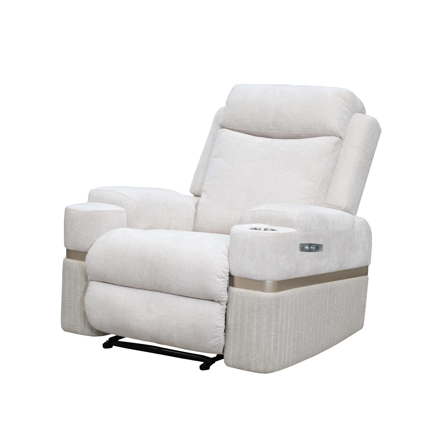 Silla Reclinable Dior Chenille Touch Almendra, Champaña Electrica