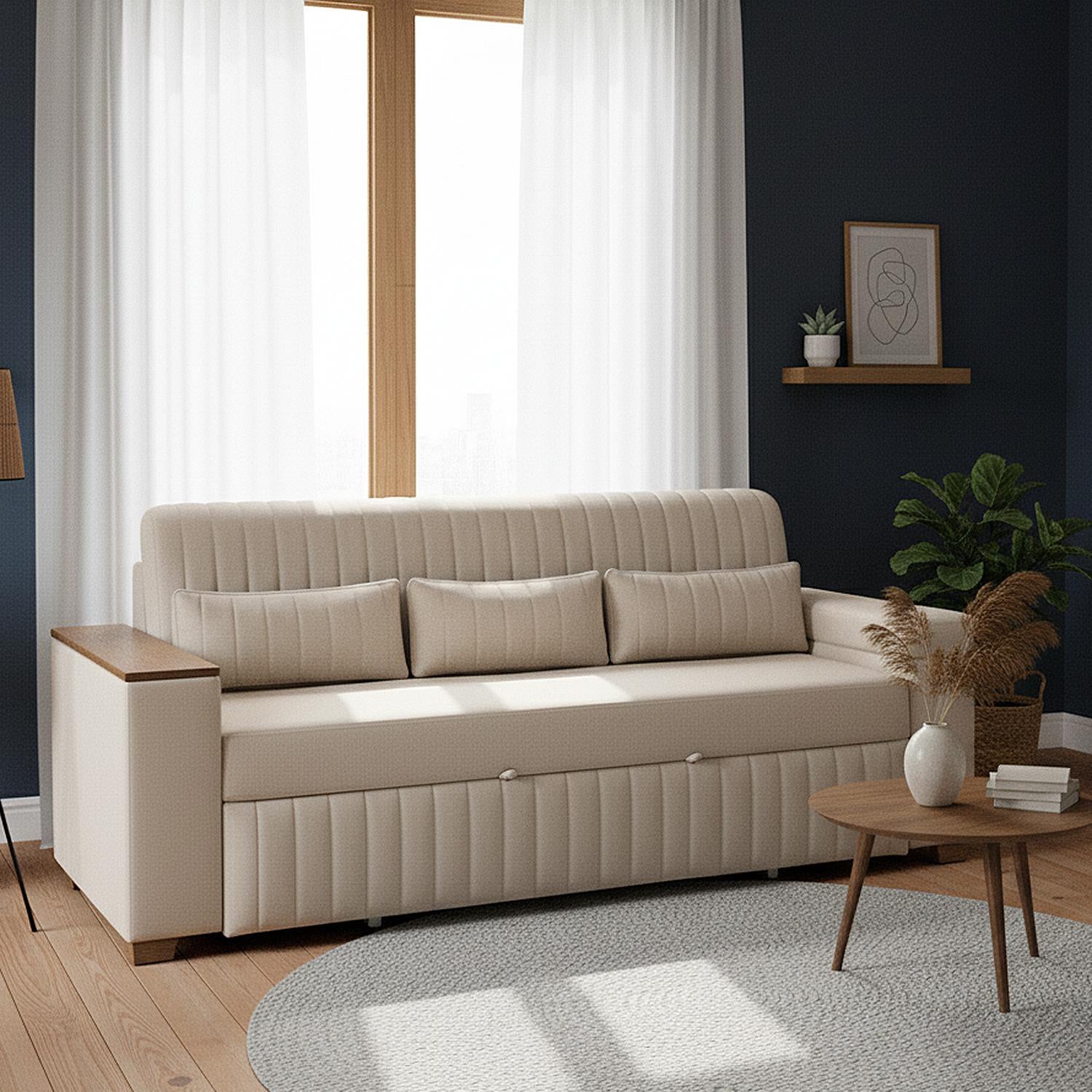 Sofa Cama Robi Marbella Marfil, Natural 180