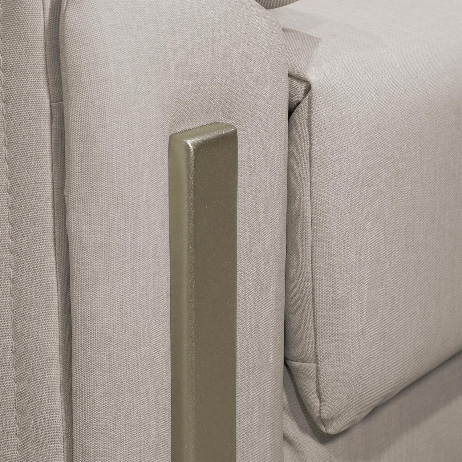Sofa Reclinable 2 Puestos Dinna Eurolino Blanco Puro, Champaña