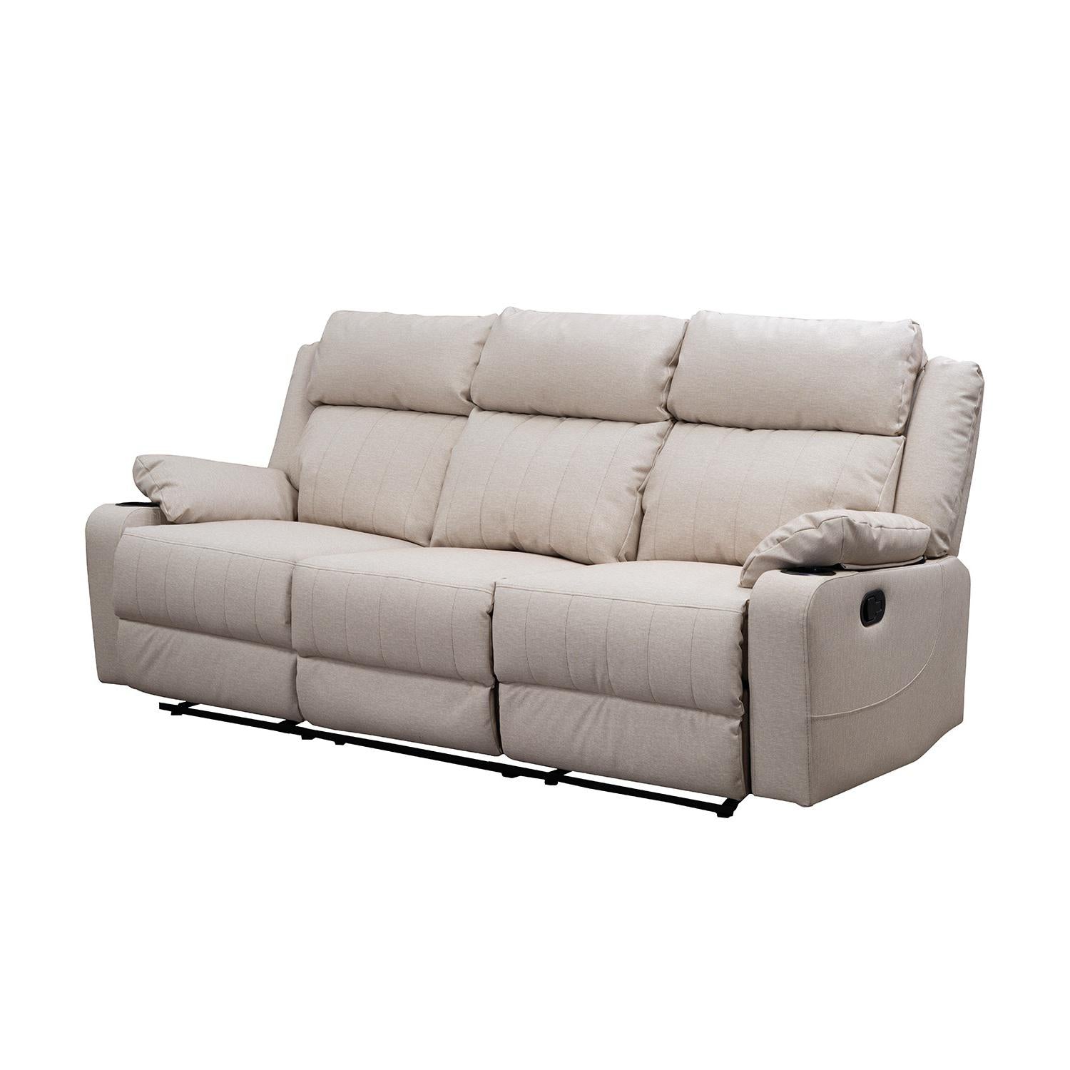 Sofa Reclinable 3 Puestos Dylan  Eurolino Marbella Beige