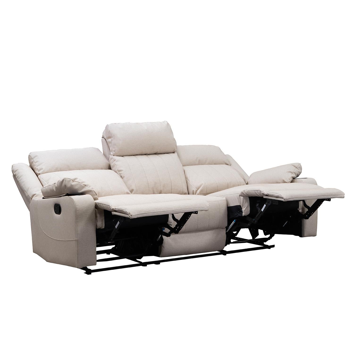 Sofa Reclinable 3 Puestos Dylan  Eurolino Marbella Beige