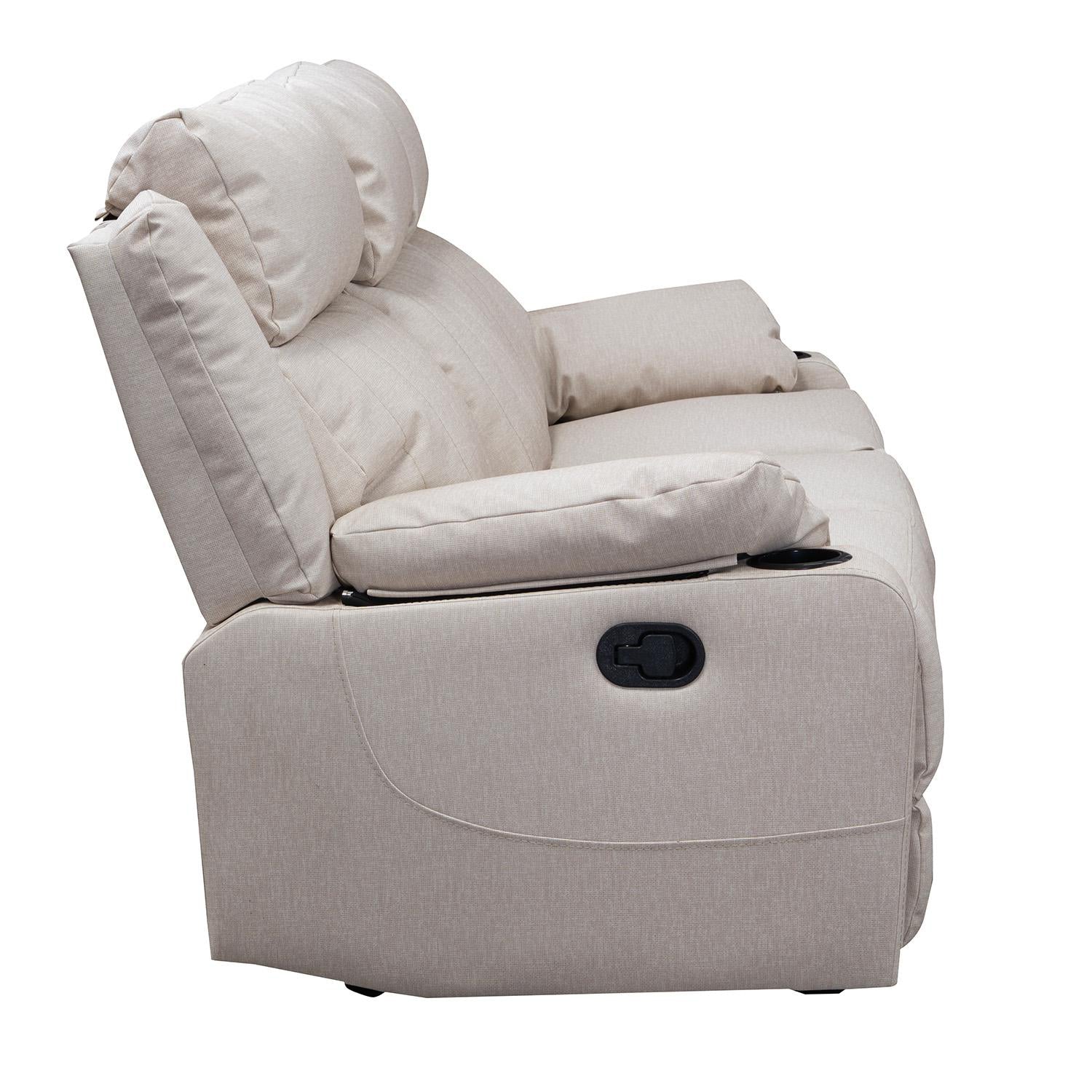 Sofa Reclinable 3 Puestos Dylan  Eurolino Marbella Beige