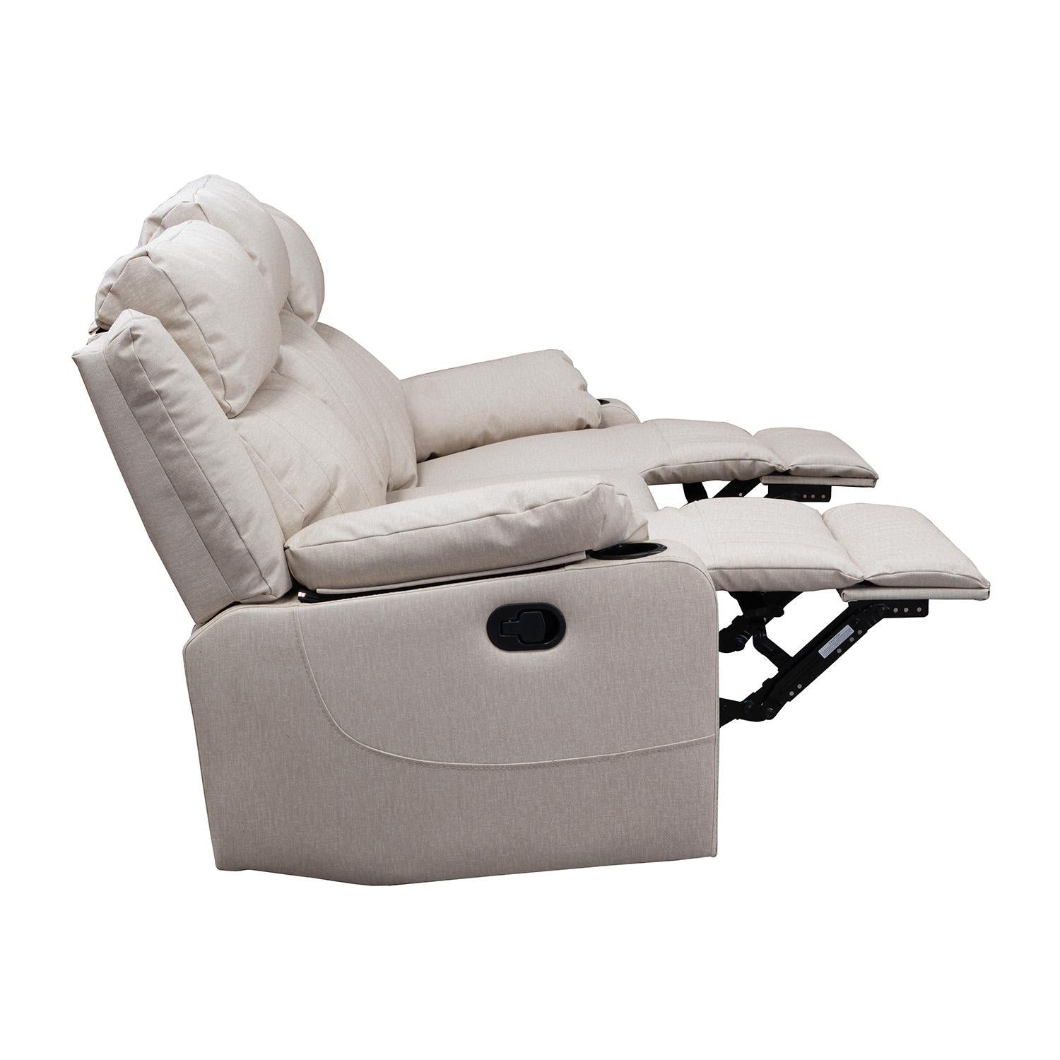 Sofa Reclinable 3 Puestos Dylan  Eurolino Marbella Beige