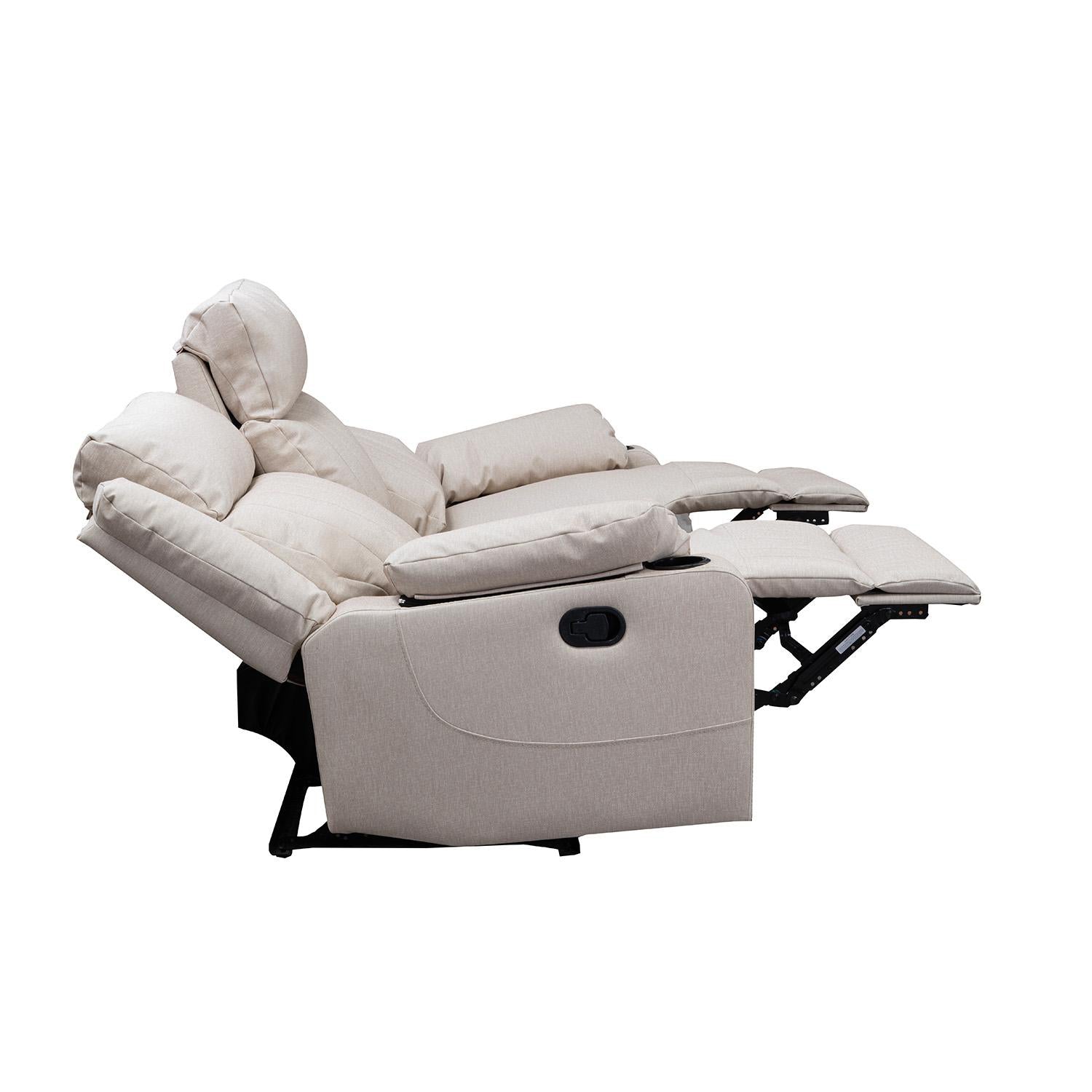 Sofa Reclinable 3 Puestos Dylan  Eurolino Marbella Beige