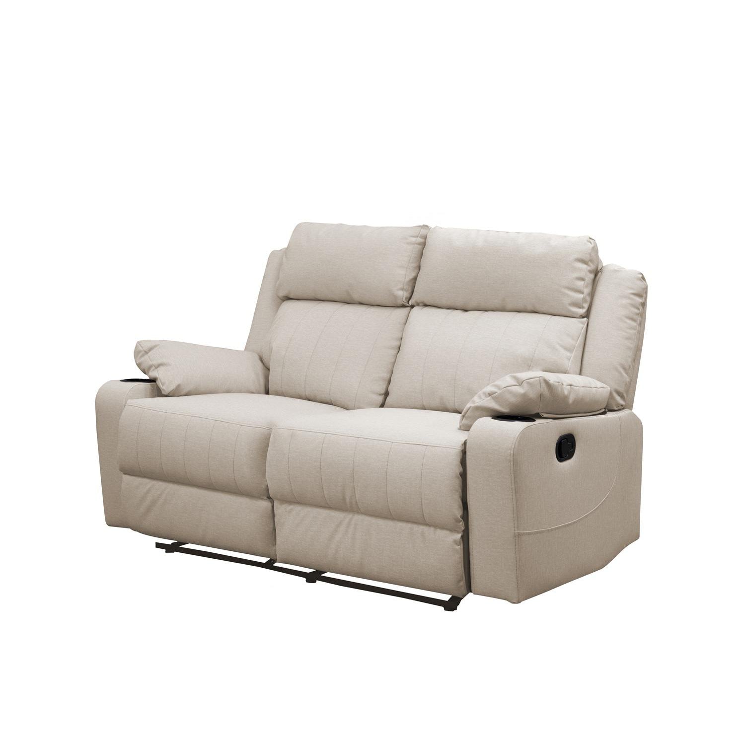 Sofa Reclinable 2 Puestos Dylan Eurolino Marbella Beige