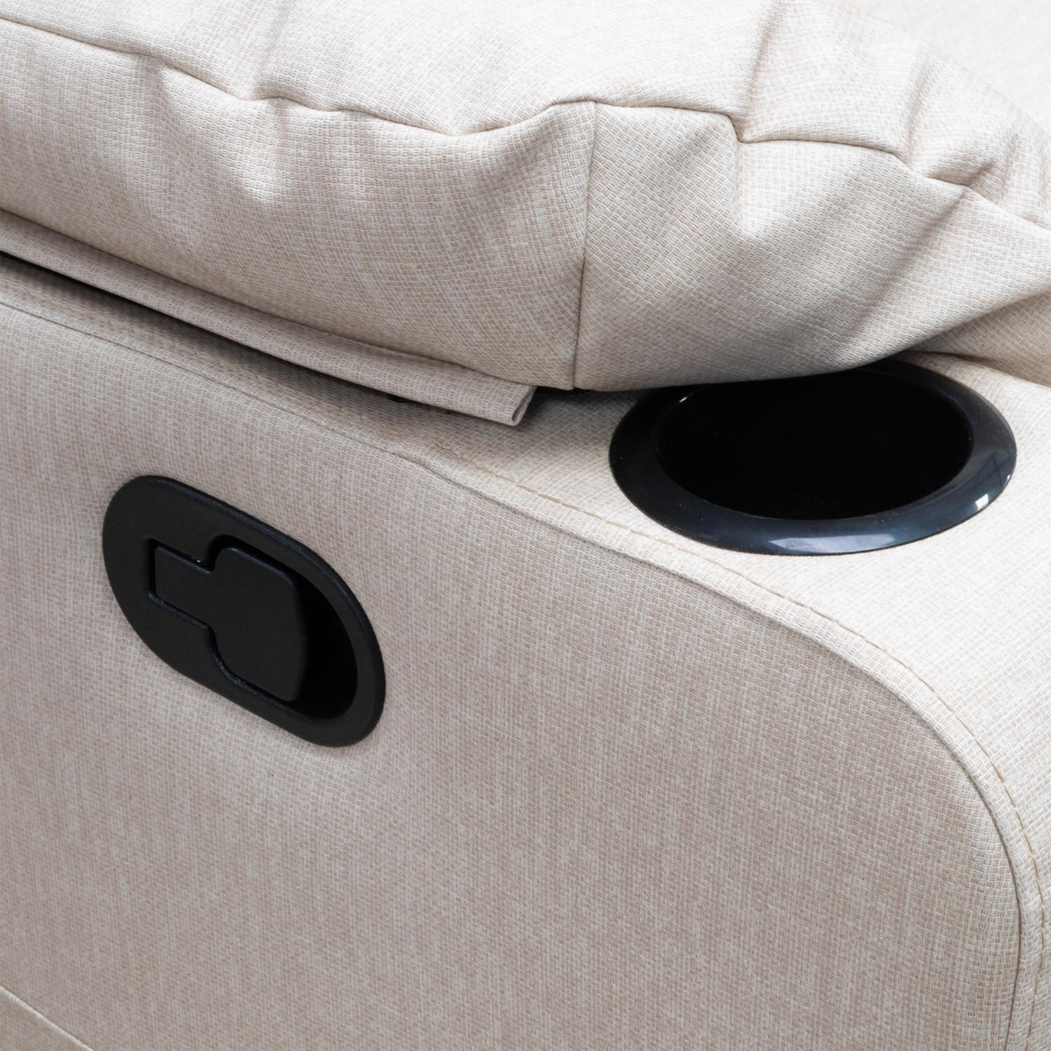 Sofa Reclinable 2 Puestos Dylan Eurolino Marbella Beige