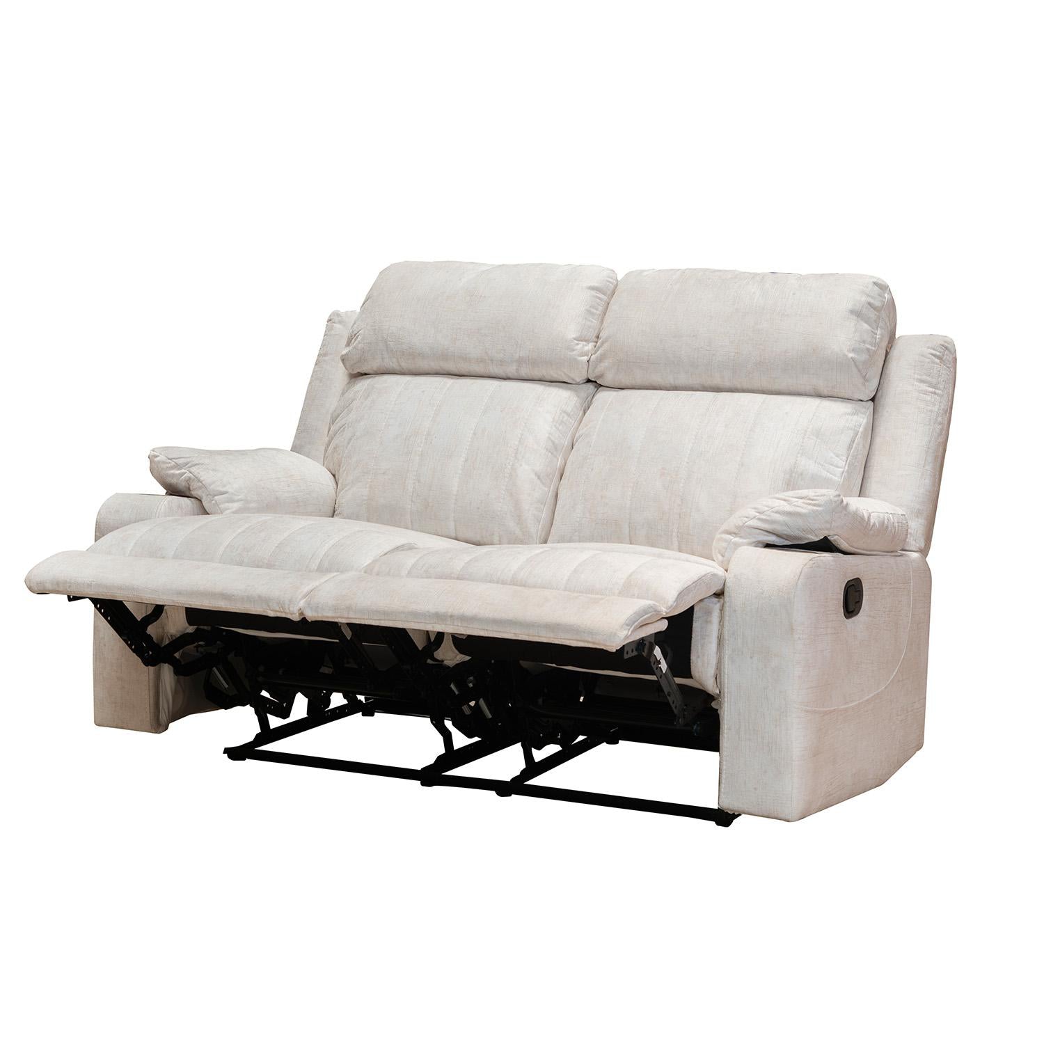 Sofa Reclinable 2 Puestos Dylan Velvet Estocolmo Blanco