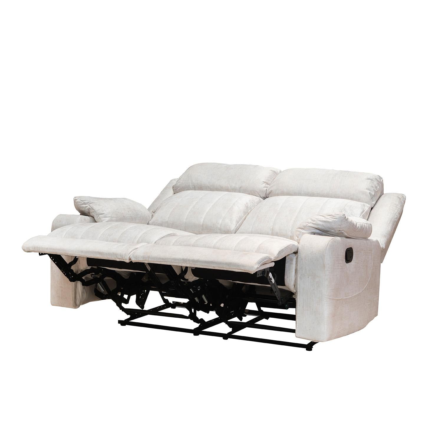 Sofa Reclinable 2 Puestos Dylan Velvet Estocolmo Blanco