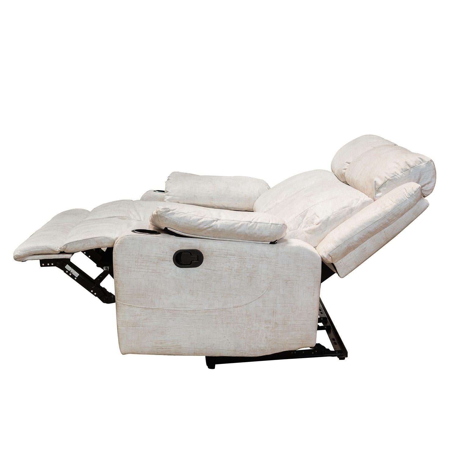 Sofa Reclinable 2 Puestos Dylan Velvet Estocolmo Blanco