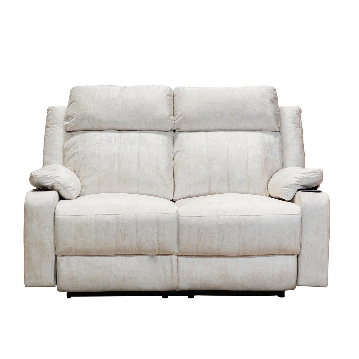 Sofa Reclinable 2 Puestos Dylan Velvet Estocolmo Blanco