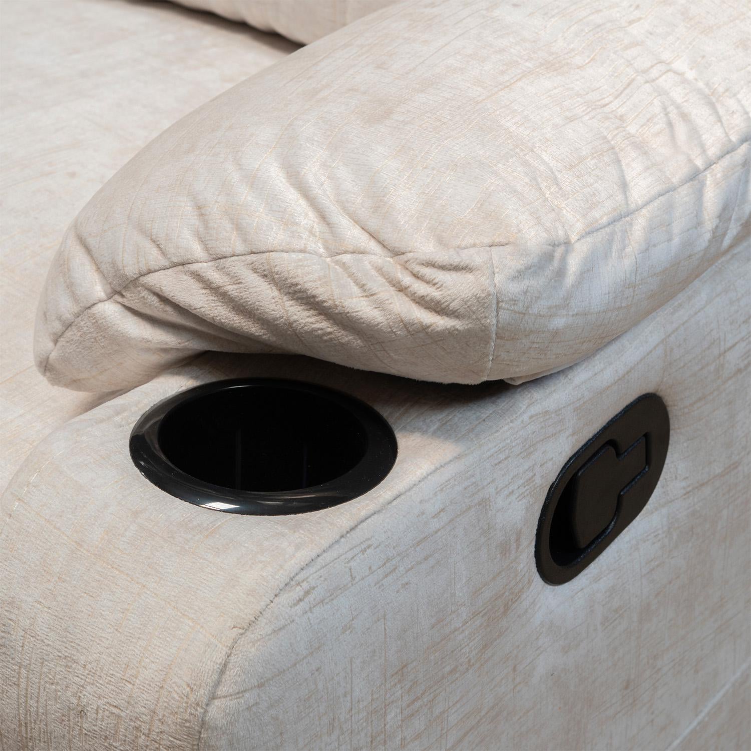 Sofa Reclinable 2 Puestos Dylan Velvet Estocolmo Blanco
