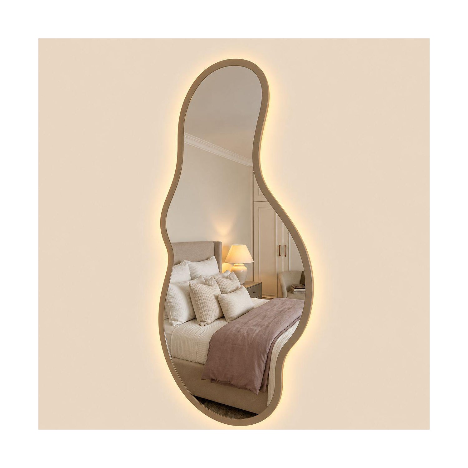 Tocador Megan Champaña Con Luz Led