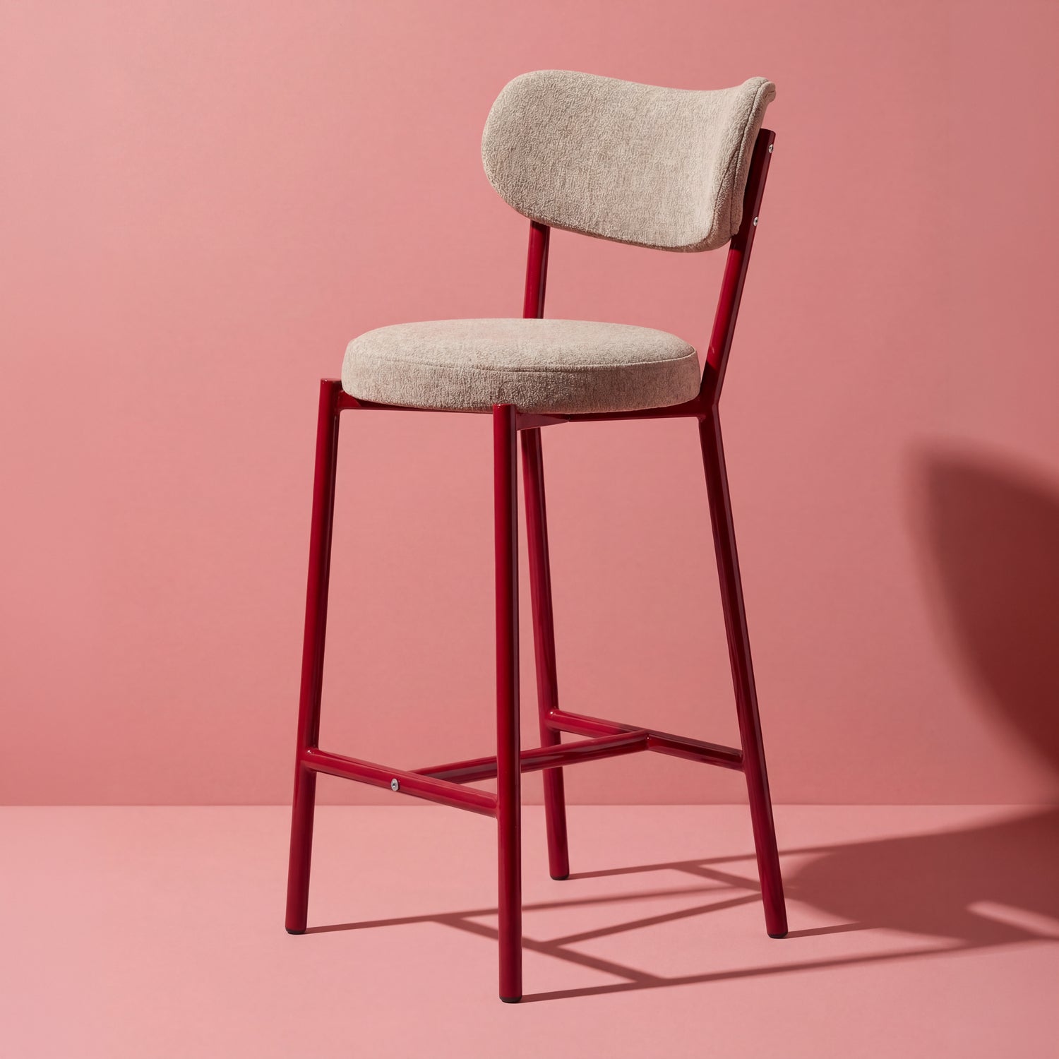 Silla Bar Arthur Velvet Serena Cocoa, Roja.