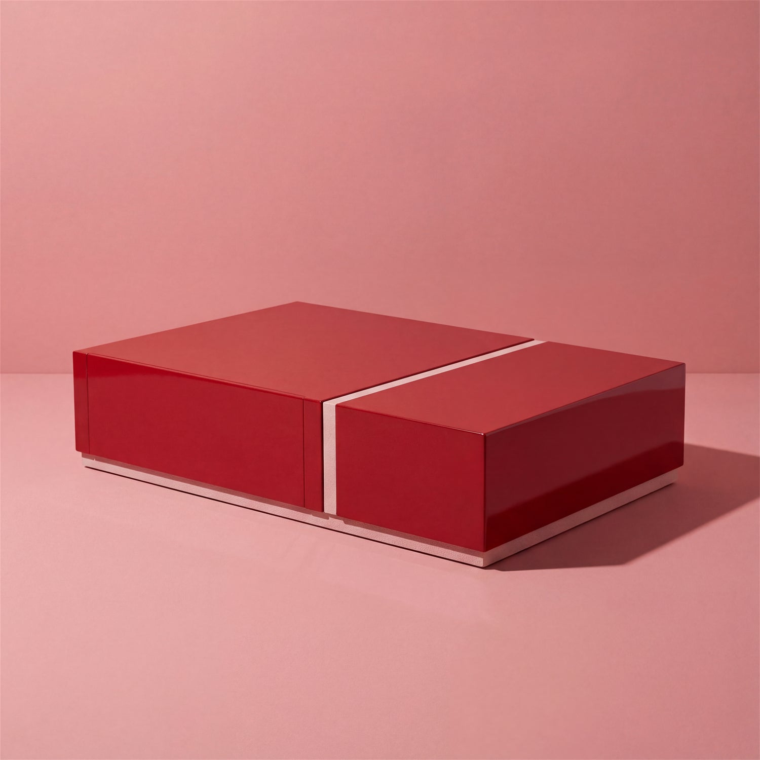 Mesa De Centro Lizzi Roja,Rosa Premium.