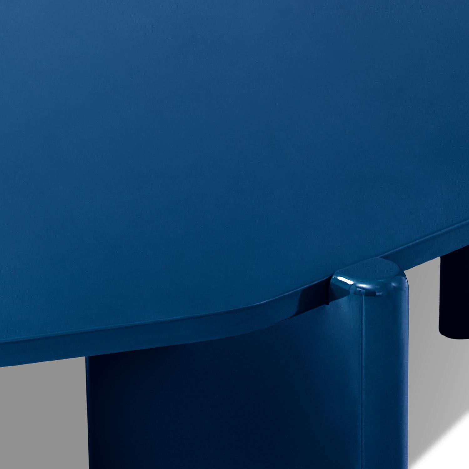 Mesa De Centro Oklam Asimetrica Azul.