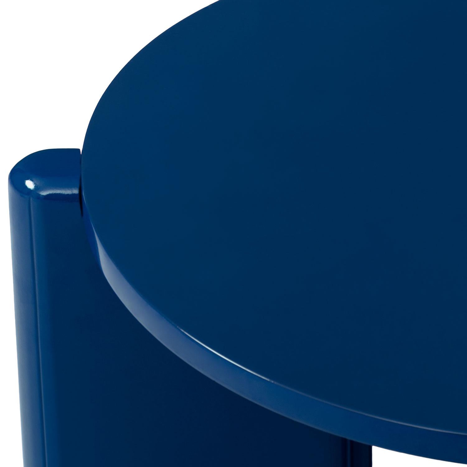 Mesa De Centro Oklam Redonda 45  Redonda Azul.