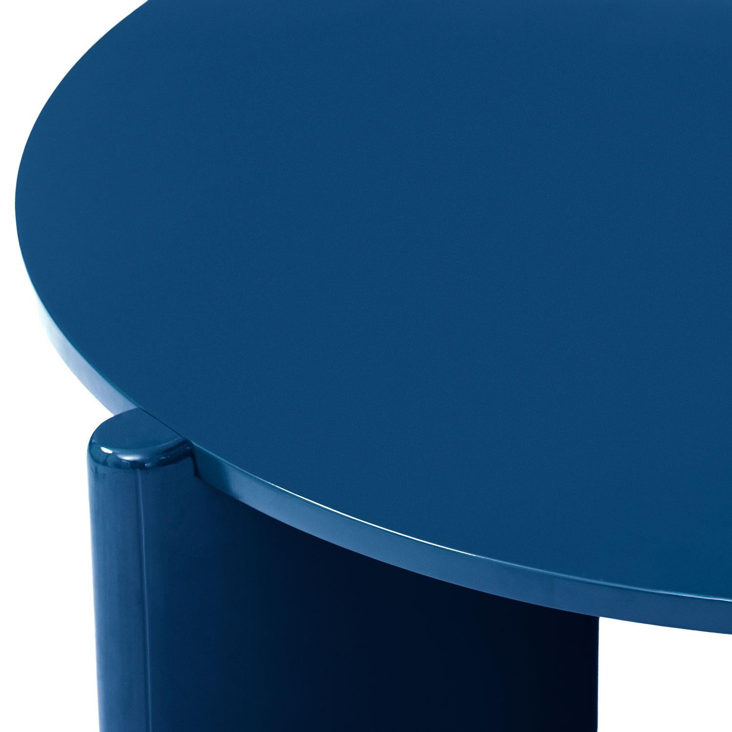 Mesa De Centro Oklam Redonda 60  Redonda Azul.