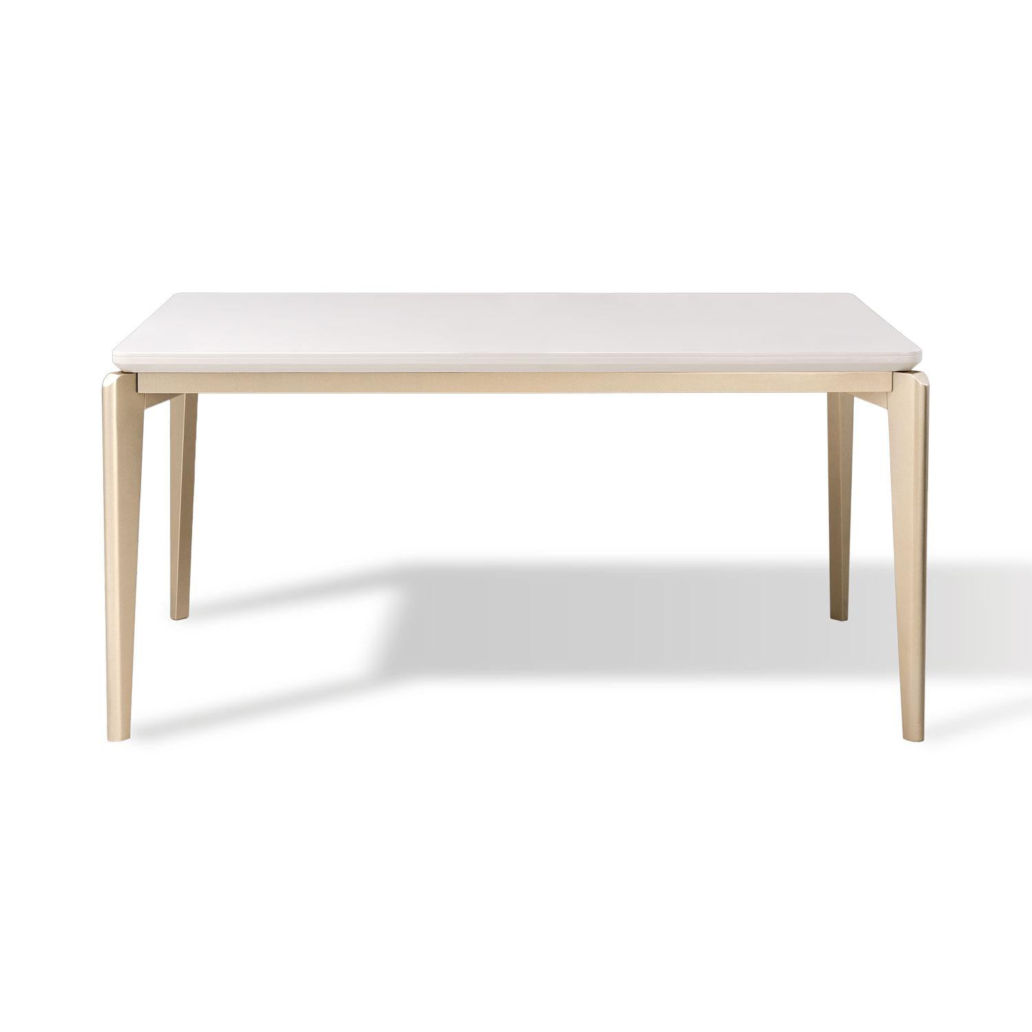 Comedor 6 Puestos Bonn Velvet Prisma Crema, Champaña.