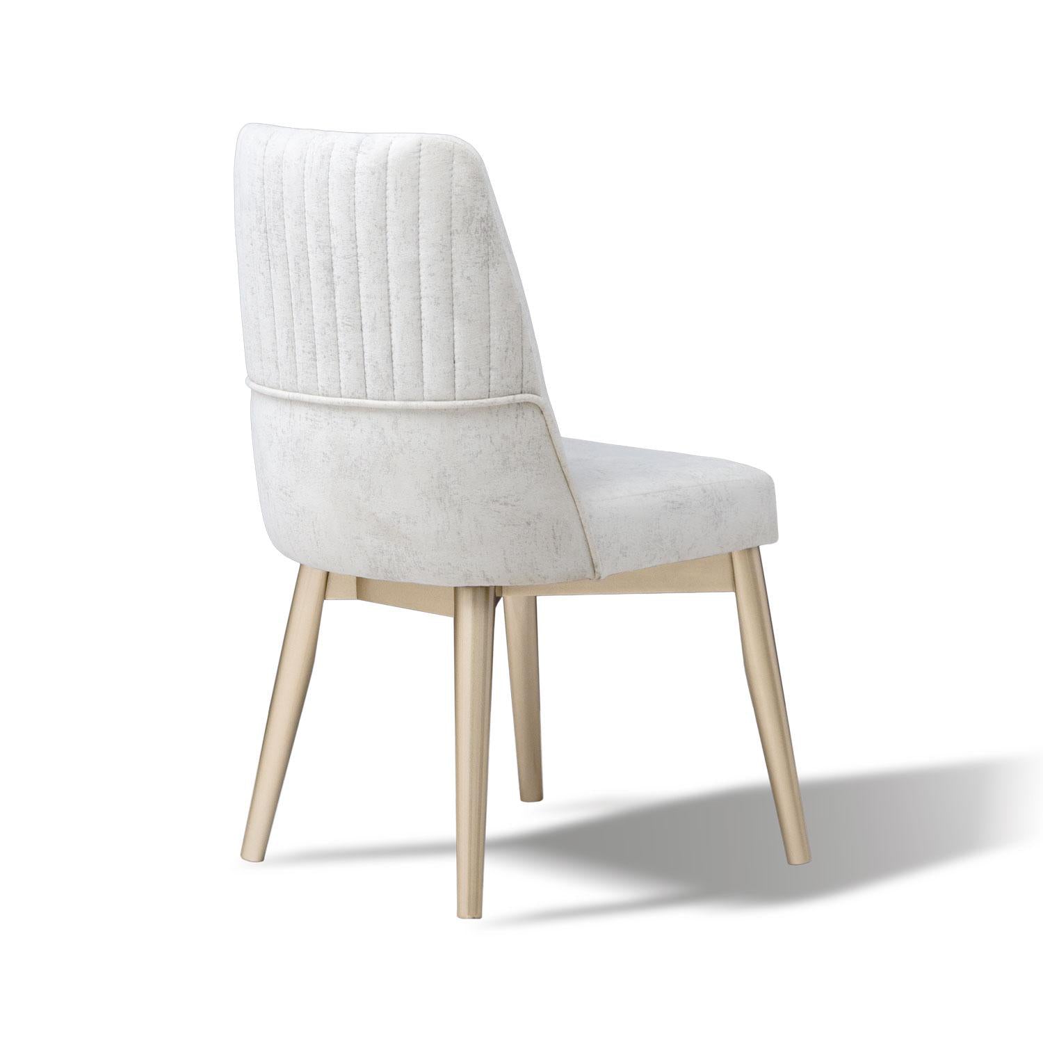 Comedor 6 Puestos Bonn Velvet Prisma Crema, Champaña.