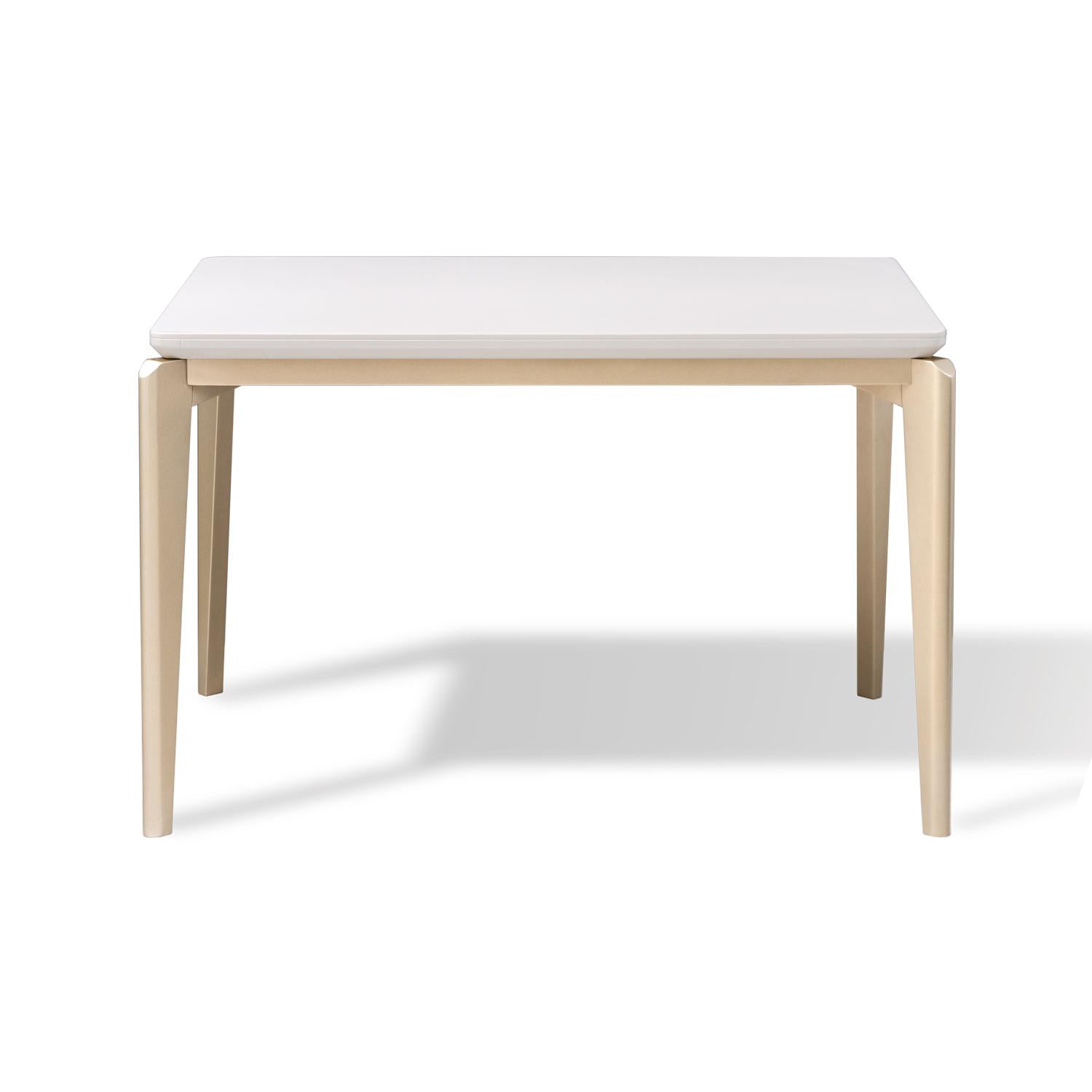 Comedor 4 Puestos Bonn Velvet Prisma Crema, Champaña.