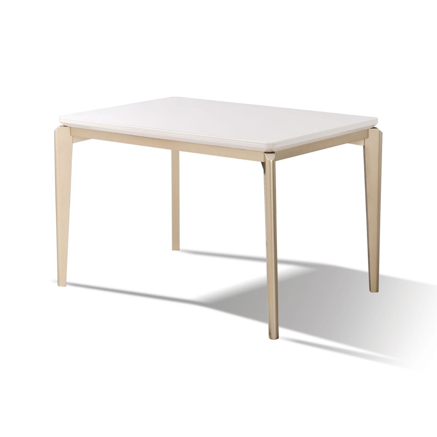 Comedor 4 Puestos Bonn Velvet Prisma Crema, Champaña.