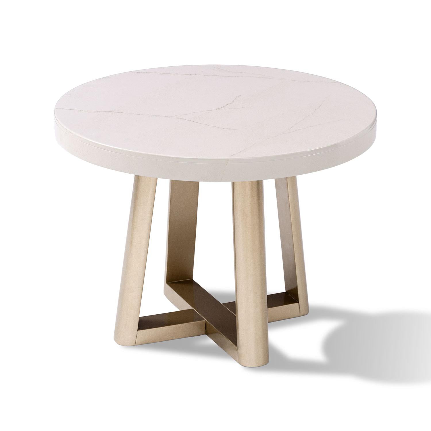 Mesa de Centro Sabina Redonda Marmolado, Champaña.